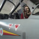 Lady in cockpit of aircraft at Boscombe Down